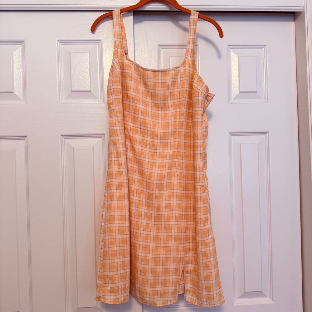 Hollister Orange Plaid Sundress